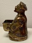 Vintage/Antique Chinese Man Holding Bowl Hand Carved Brass Statue: 4.8", 1.9lb — photo 3