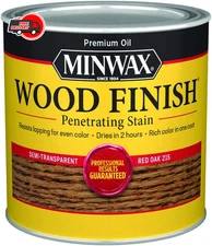 Minwax 221504444 Wood Finish Penetrating Interior Wood Stain, 1/2 pint, Red Oak