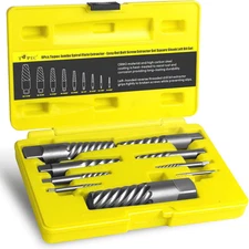 Topec 9 Piece Jumbo Spiral Flute Extractor -Easy Out Bolt Screw Extractor Set Sq