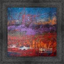 Square Contemporary Black Picture Frame - UV Acrylic, Backing, Hanging Hardware