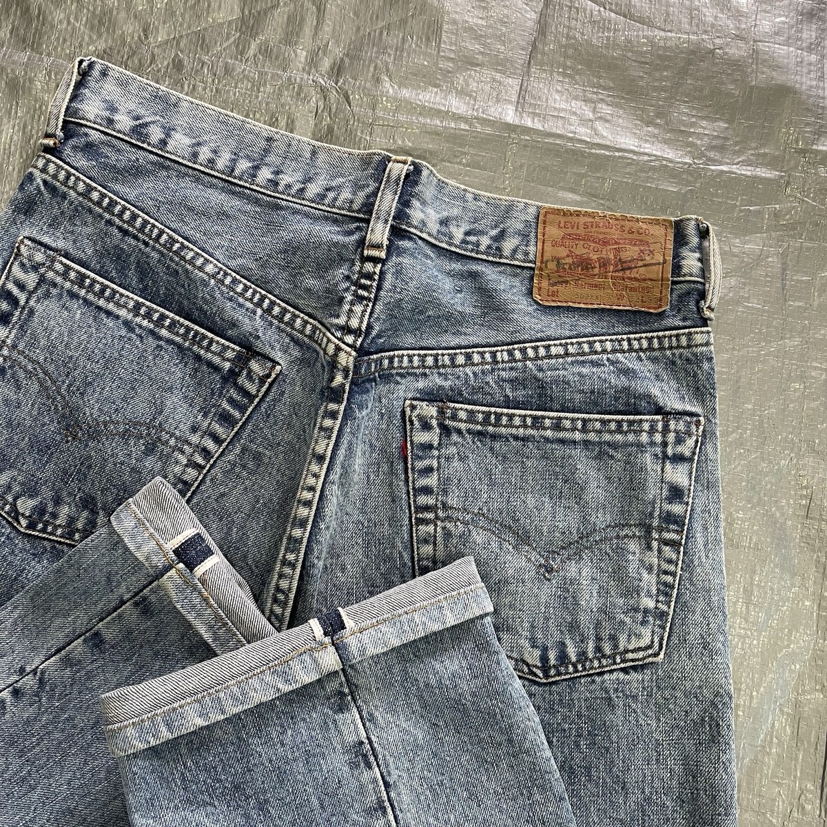 Levis 502 XX Big E Vintage Selvedge Redline Denim Japan 90s 32x28