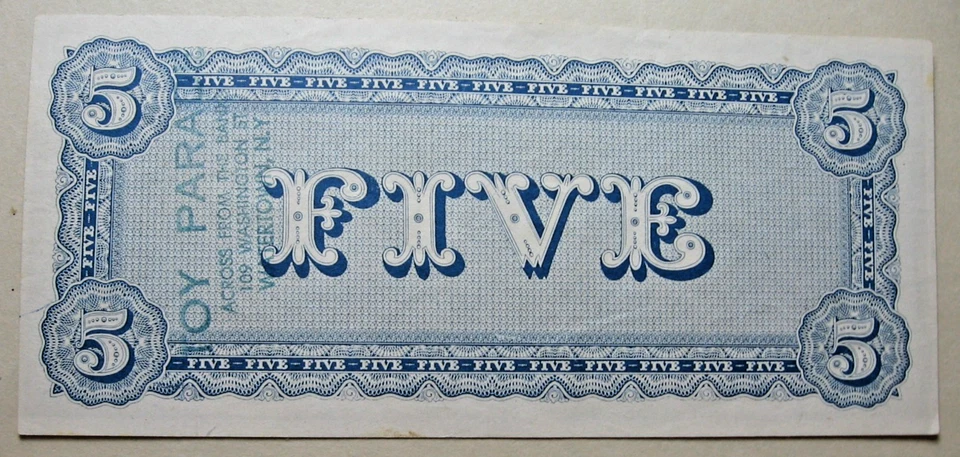 Confederate States of America Reproduction 1864 Five Dollar Note - Image 2 of 2