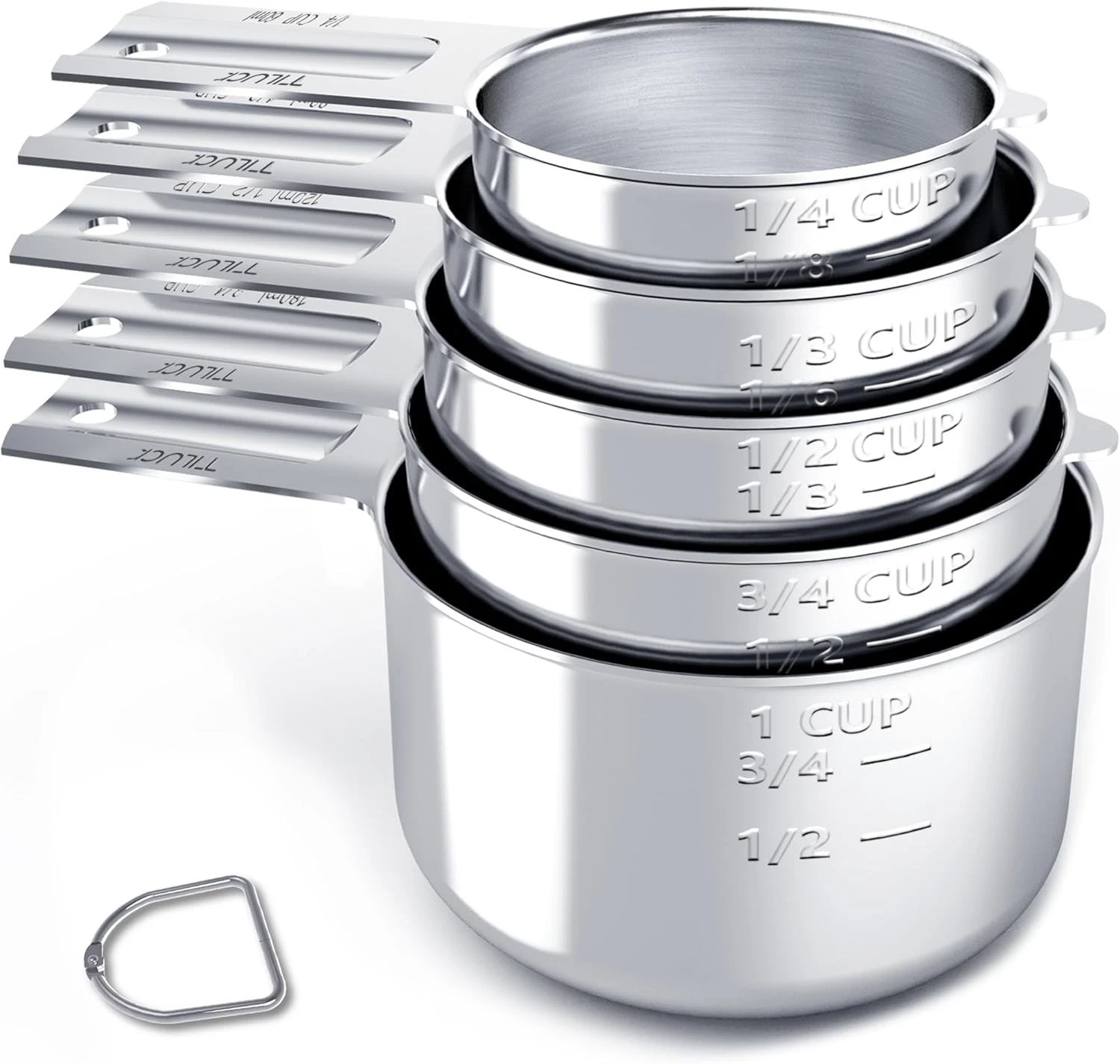 Stainless Steel Measuring Cups Set Kitchen Gadgets Cooking & Baking Set of 5