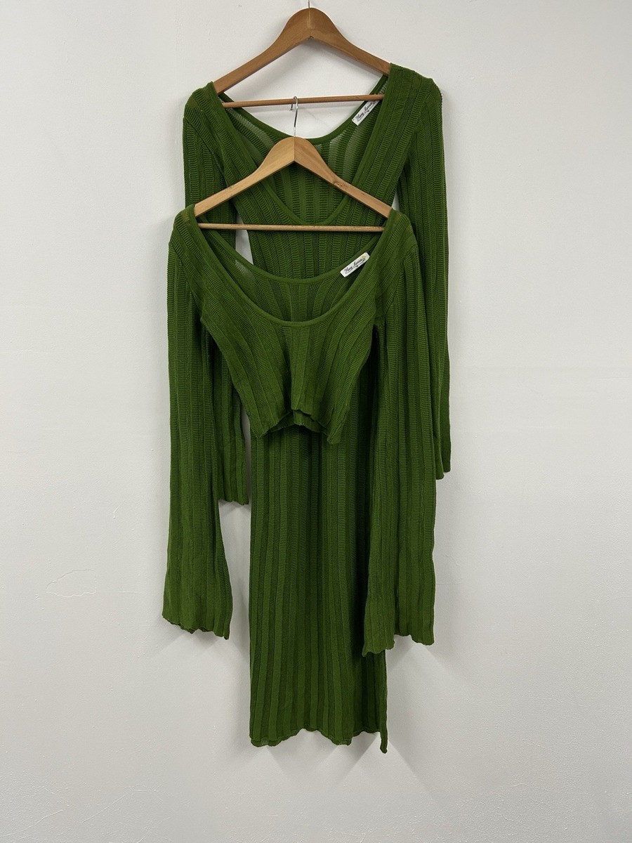 green knitted jumper dress Textured Cable Knit Cocoon Jumper Mini Dress