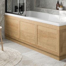 Traditional Bathroom 1700mm Side Bath Panel 15mm Wooden Oak MDF Wood Easy to Cut