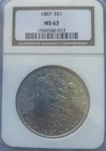 1887-P MORGAN SILVER DOLLAR :: NGC MS-63 ::