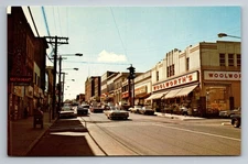 Vintage Photochrome Postcard Main Street Willimantic CT Woolworth's