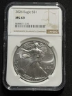 2026 $1 American Silver Eagle NGC MS69 Brown Label!!!!!!!