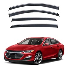 LQQDP 4pcs Smoke Tint with Chrome Trim Outside Mount Tape On/Clip On Style PVC S