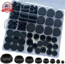 125PCS Black Rubber Plugs for Round Holes, 8 Sizes Silicone Plugs for Round Hole