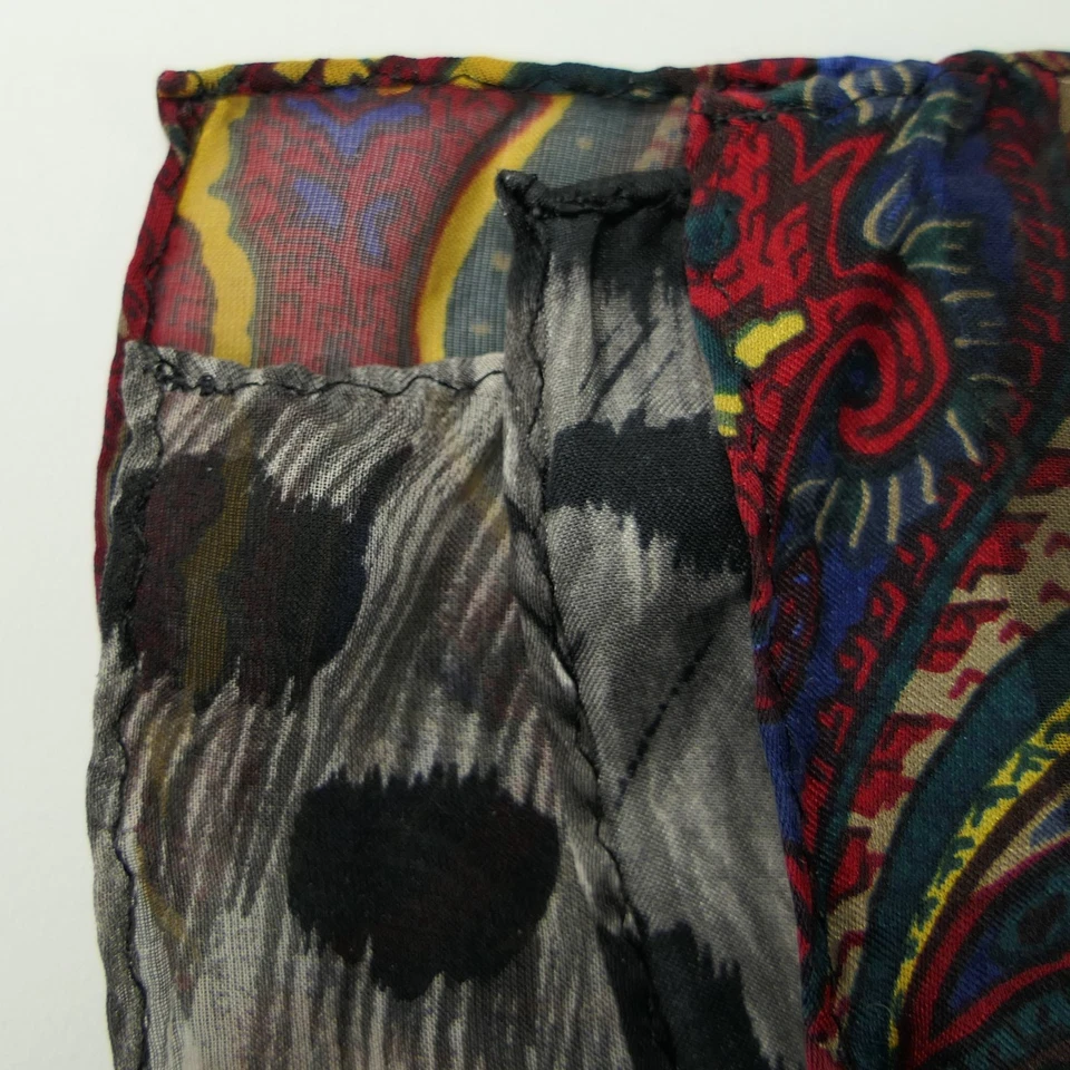 Adrienne Vittadini Italy Red Silk Scarf Shawl Wrap 20.5" x 20.5" - Image 4 of 4