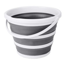 Eurow Indoor And Outdoor Collapsible Bucket With 13.2 X 13 X 9.6 Gray