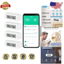 Smart Digital Thermometer Hygrometer WiFi Mini Room Temp Sensor Alexa