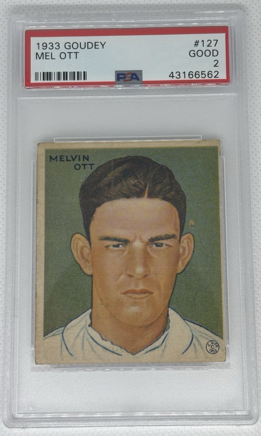 1933 GOUDEY #127 MEL OTT PSA 2 HOF