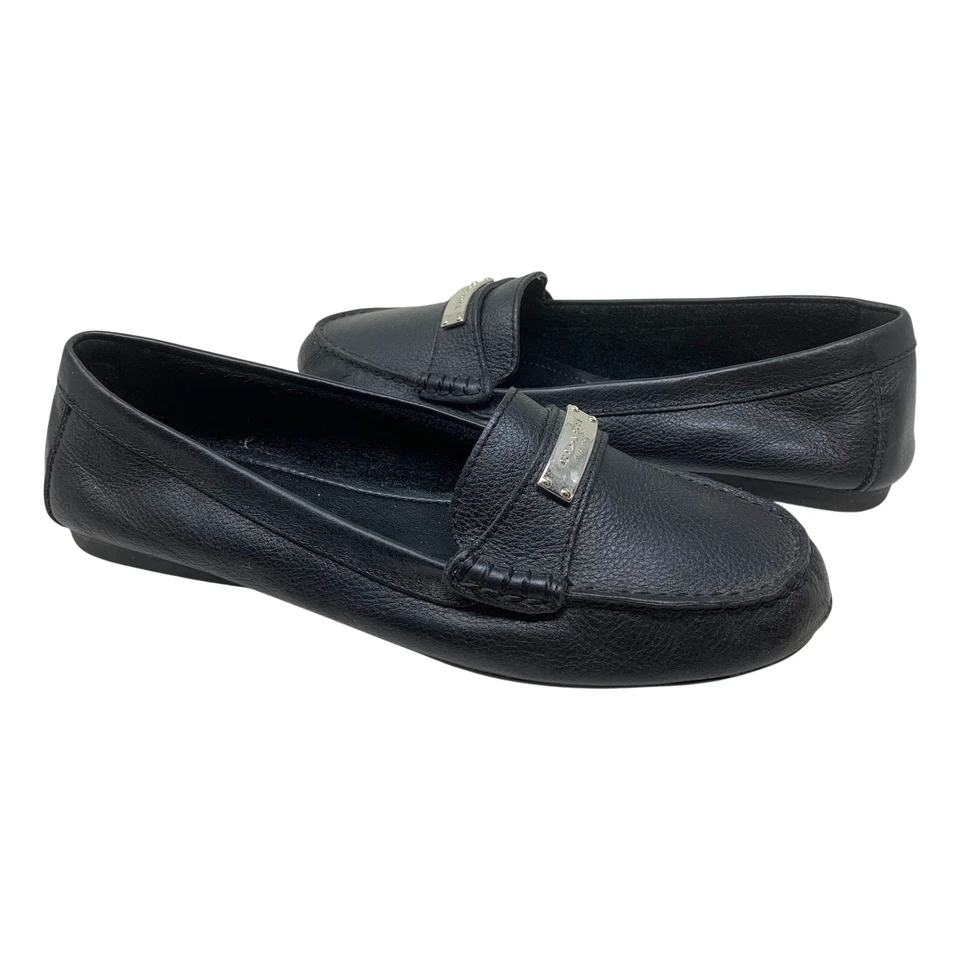 Mocasines planos Coach Fredrica de cuero de becerro negro para mujer talla 10 A5175 Foto 2 de 4