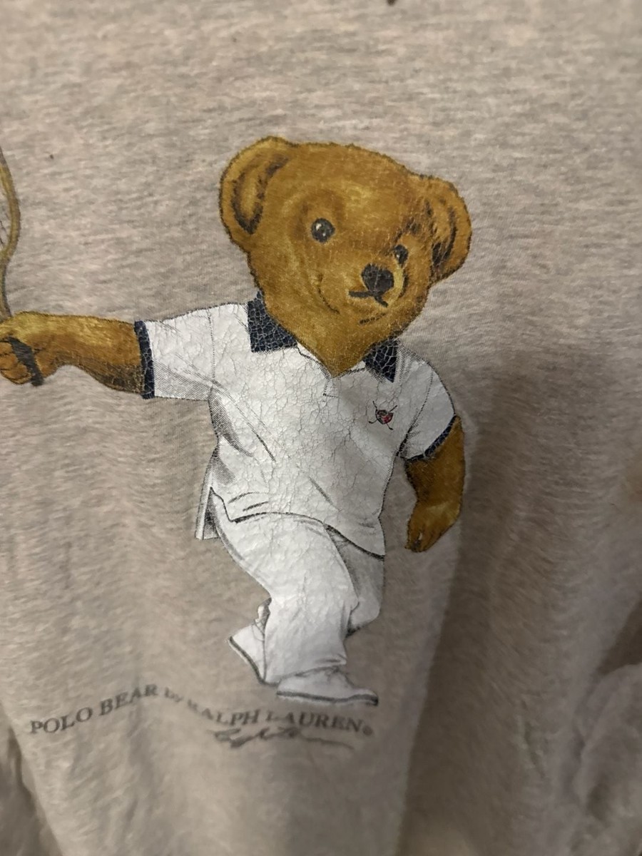 Polo Ralph Lauren Polo Bear Tennis T-Shirt Grey Size L | eBay