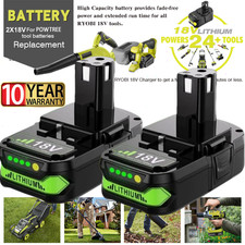 2Pack 18Volt P102 Lithium 3.6AH Battery Replacement For Ryobi 18V P108 P107 P103