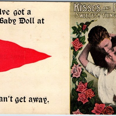 c1910s Unused Pennant Greetings Postcard ''I've Got a Baby Doll'' Romance PC A242