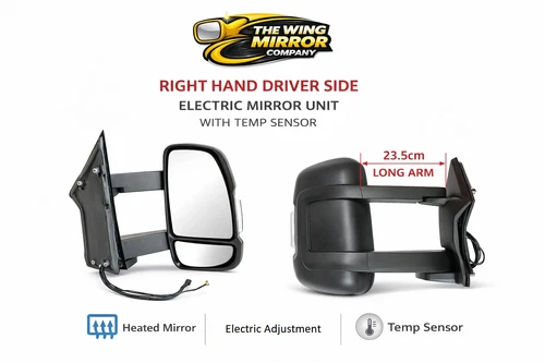 For  FIAT DUCATO 2006-2024 UK Right Electric Mirror Long Arm Temp Senser 23.5cm