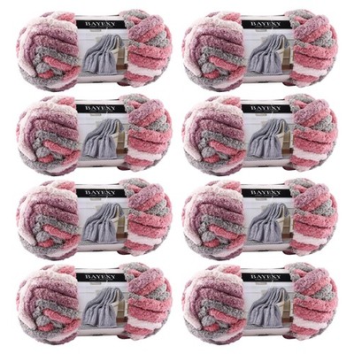 Chunky Chenille Yarn for Hand Knitting 8 Jumbo Pack Jumbo Chunky Yarn for Han...