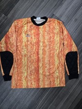 Camiseta de fútbol vintage Score para hombre mediana naranja camisa de portero brazo acolchado años 90