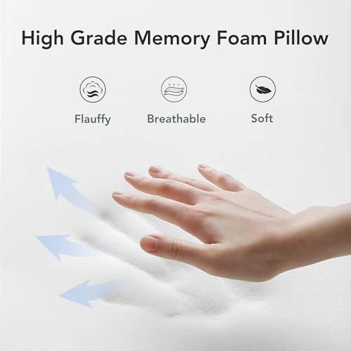 Memory Foam Travel Neck Pillow for Airplanes in Grey