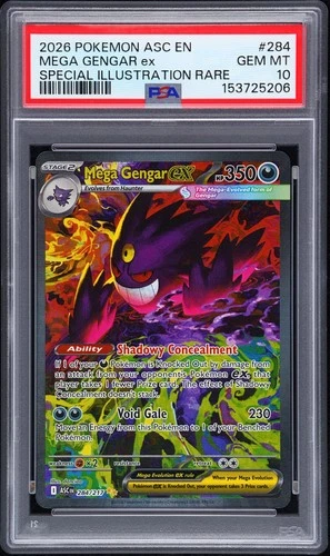 2026 POKEMON ASC EN-ASCENDED HEROES #284 MEGA GENGAR EX PSA 10
