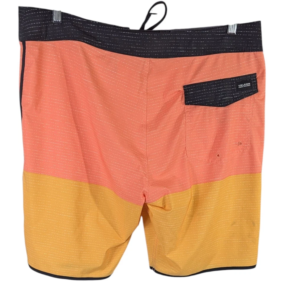 Volcom Mod-Tech Board Shorts Mens 38 Pink Orange Color Block Swim Trunks Surf - Image 3 of 4