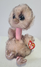 Ty Beanie Baby Boos 8"  HENNA - Ostrich bird NEW NWMT toy plush Big Eyes Stuffed