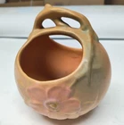 Weller F-19 Pottery Vase-Basket  with Earth Tone Flowers ...Vintage