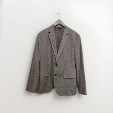 Banana Republic Men 44 Regular / Standard Brown Gray Slim Fit Blazer Suit Jacket