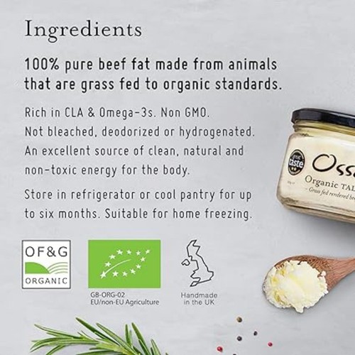Ossa Organic Tallow 100% Pure Traditional Beef Fat British Grass Fed (Pack of 6) - Picture 3 of 9