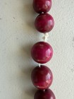 Authentic Vintage Wood Graduated Bead Necklace Pink Maroon Magenta Valentines — photo 4