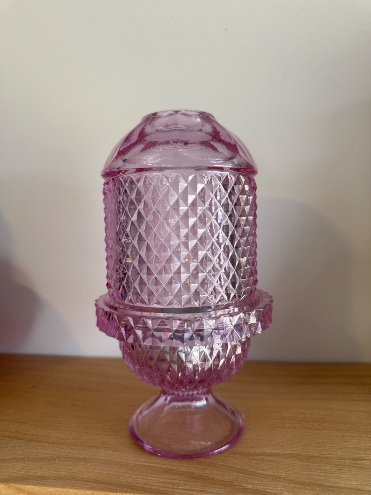 Viking Thistle Pink Glimmer Diamond Point Fairy Lamp