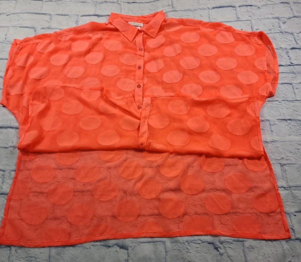 La Blanca WOMENS ONE SIZE Cover Up Mod For Dot Tunic Hot Coral Shirt Dress - Image 4 of 4