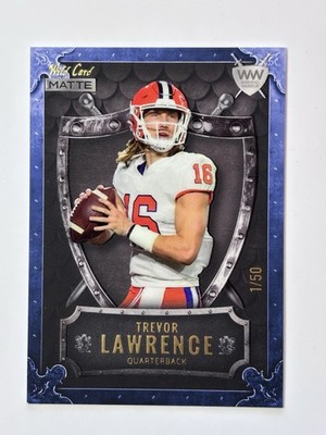 Trevor Lawrence Black Rookie /50 RC SSP 2021 Wild Card Matte WWB-1