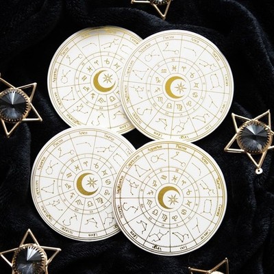 Astrologie Rad Untersetzer Set - 4er Set