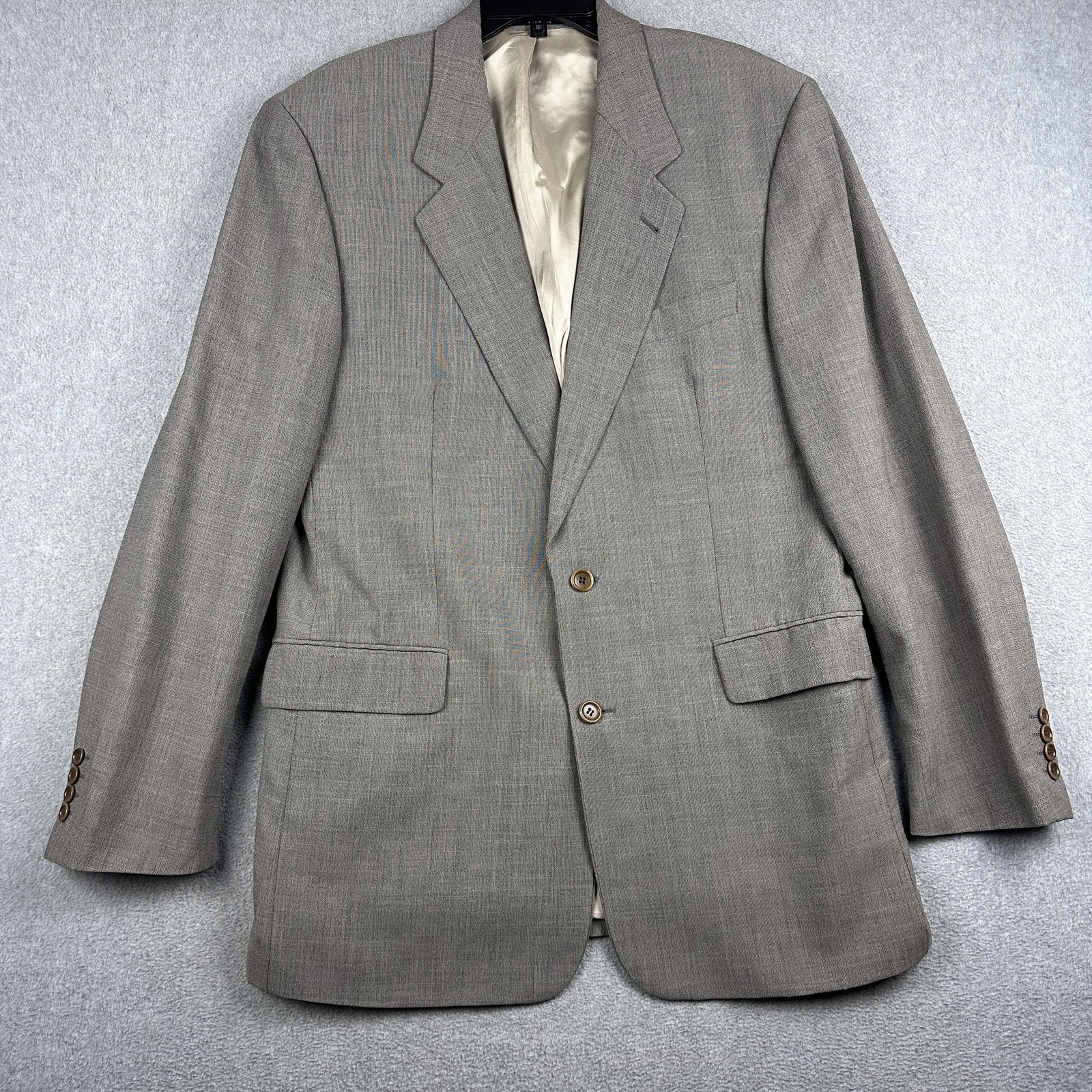 BOSS Hugo Boss Blazer Mens 42R Gray Check Two Button Sport Coat Jacket USA