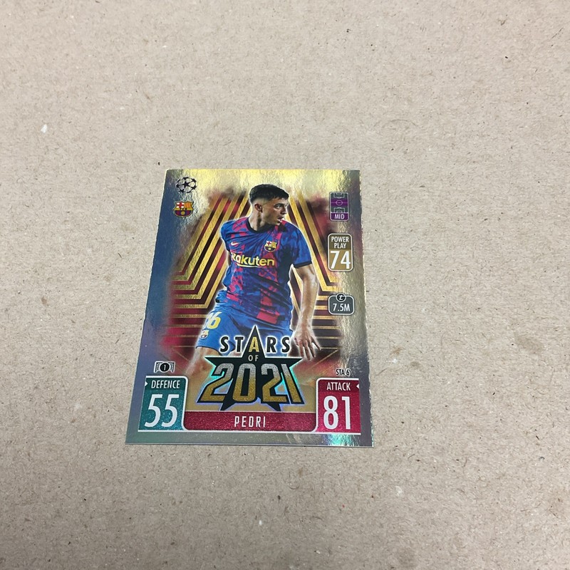2021/22 Topps Match Attax Barcelona Pedri Stars Of 2021 Foil Card