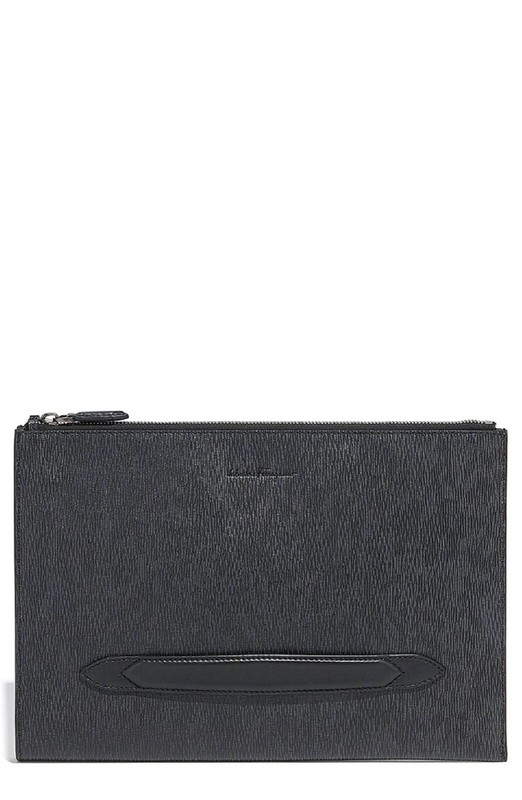 100% AUTHENTIC FERRAGAMO REVIVAL TEXTURED PORTFOLIO DOCUMENT POUCH HOLDER BAG