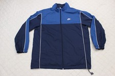 Nike mens size XL navy blue full zip lined wind breaker polyester jacket