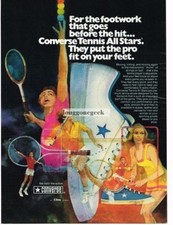 1975 Converse All Stars Tennis Sneakers art Vintage Ad 