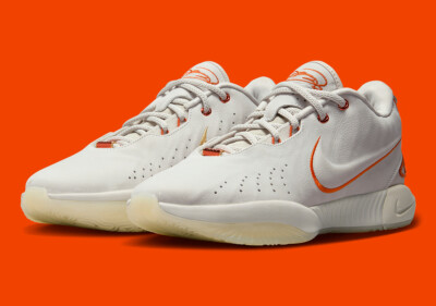 Nike LeBron XXI 21 Akoya Light Bone Campfire Orange FV2345