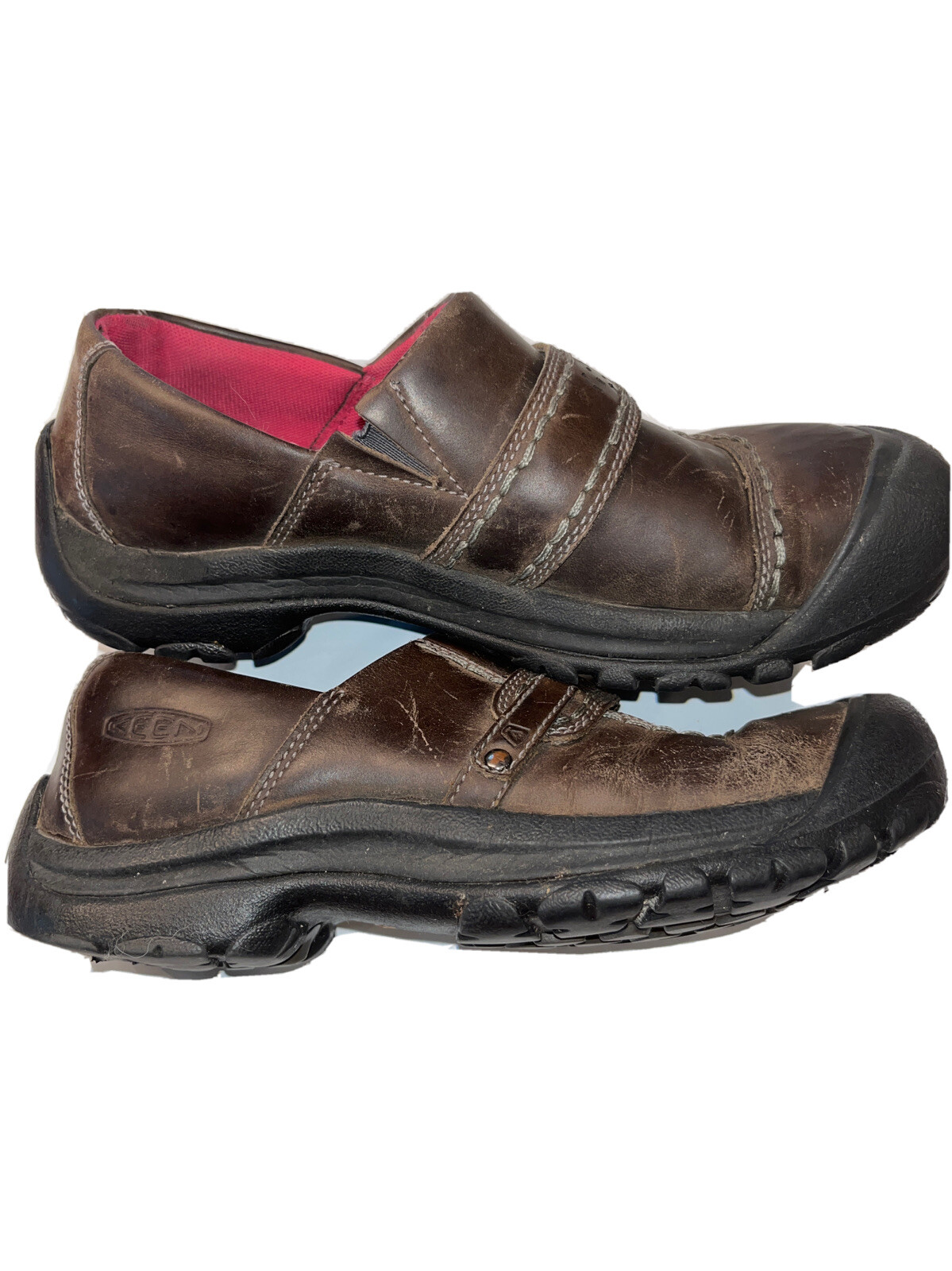 KEEN BROWN Kaci zoccoli slip on pelle scarpe da lavoro comode donna 9 USA antiscivolo 9