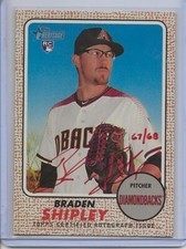2017 Topps Heritage ROA-BSH Braden Shipley red autograph 67/68 DBacks RC auto