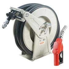 Fuel Hose Reel Retractable Diesel Hose Reel 1" x 33' Auto Refueling Nozzle