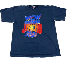 VIntage WCW Shirt Men XL Black Tee Chris Jerico Nitro Wrestling 90s Adult Faded