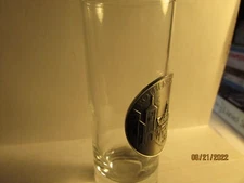 “Rothenburg O.D.T. - Pewter castle emblem on clear 4" shooter shotglass- nice
