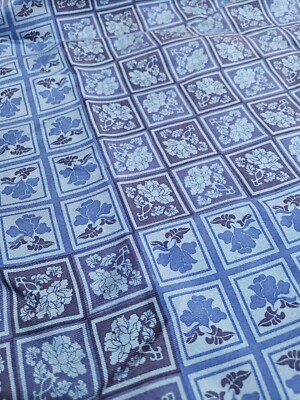 Wensli Mulberry Silk Scarf The Great Peony 1919 Blue Flower New Large 45 x 45