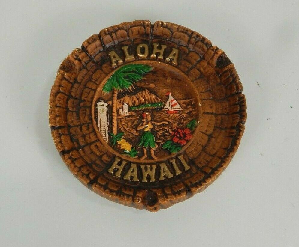 Hawaiian  Products 灰皿 HAWAII Vintage Hawaiian Hawaii Ceramic Ashtray Made In Japan | eBay